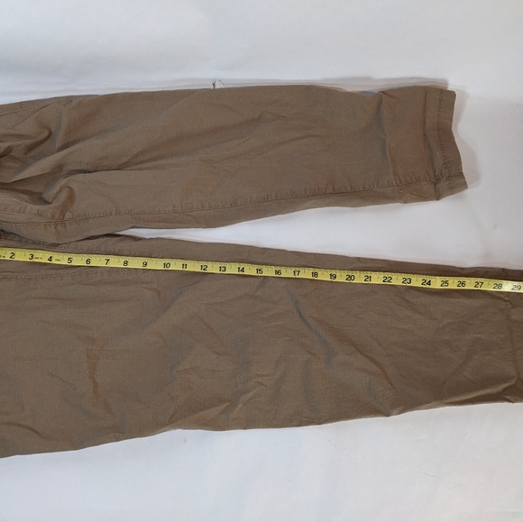 Eddie Bauer Pants Men Rip Stop Flax Top Out Tan Drawstring Hiking Small NEW - Picture 9 of 16